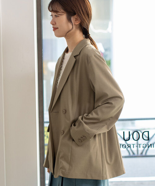 POU DOU DOU（プードゥドゥ）の「ダブルボタンテーラードジャケット（テーラードジャケット・レディース・ダークグレー/モカ/ブラック・M）」の6枚目の写真