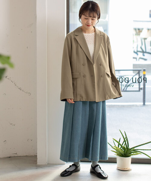 POU DOU DOU（プードゥドゥ）の「ダブルボタンテーラードジャケット（テーラードジャケット・レディース・ダークグレー/モカ/ブラック・M）」の8枚目の写真