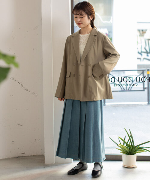 POU DOU DOU（プードゥドゥ）の「ダブルボタンテーラードジャケット（テーラードジャケット・レディース・ダークグレー/モカ/ブラック・M）」の9枚目の写真