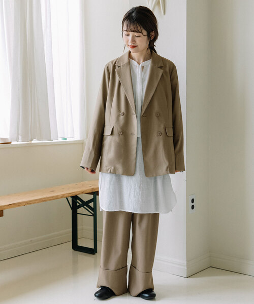 POU DOU DOU（プードゥドゥ）の「ダブルボタンテーラードジャケット（テーラードジャケット・レディース・ダークグレー/モカ/ブラック・M）」の10枚目の写真