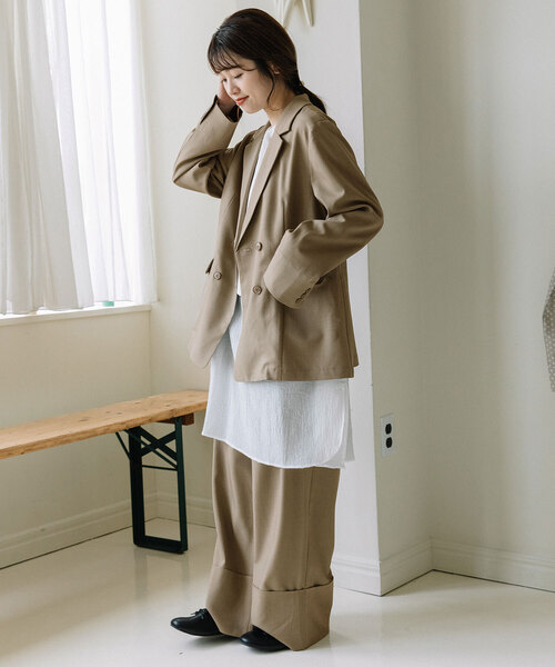 POU DOU DOU（プードゥドゥ）の「ダブルボタンテーラードジャケット（テーラードジャケット・レディース・ダークグレー/モカ/ブラック・M）」の12枚目の写真