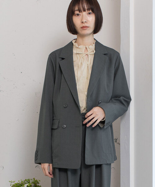 POU DOU DOU（プードゥドゥ）の「ダブルボタンテーラードジャケット（テーラードジャケット・レディース・ダークグレー/モカ/ブラック・M）」の14枚目の写真