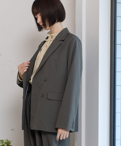 POU DOU DOU（プードゥドゥ）の「ダブルボタンテーラードジャケット（テーラードジャケット・レディース・ダークグレー/モカ/ブラック・M）」の15枚目の写真