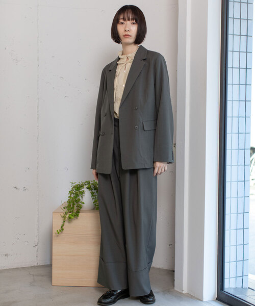 POU DOU DOU（プードゥドゥ）の「ダブルボタンテーラードジャケット（テーラードジャケット・レディース・ダークグレー/モカ/ブラック・M）」の18枚目の写真