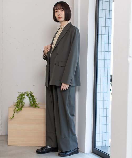 POU DOU DOU（プードゥドゥ）の「ダブルボタンテーラードジャケット（テーラードジャケット・レディース・ダークグレー/モカ/ブラック・M）」の19枚目の写真