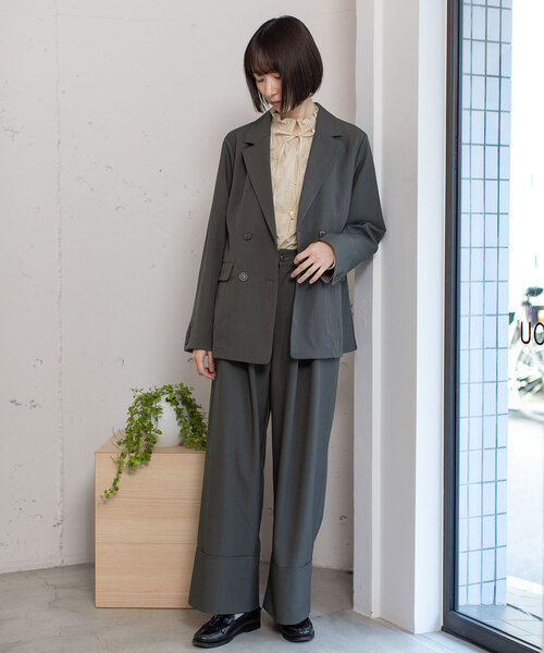 POU DOU DOU（プードゥドゥ）の「ダブルボタンテーラードジャケット（テーラードジャケット・レディース・ダークグレー/モカ/ブラック・M）」の20枚目の写真