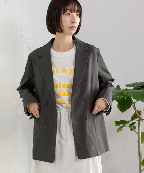 POU DOU DOU（プードゥドゥ）の「ダブルボタンテーラードジャケット（テーラードジャケット・レディース・ダークグレー/モカ/ブラック・M）」の21枚目の写真