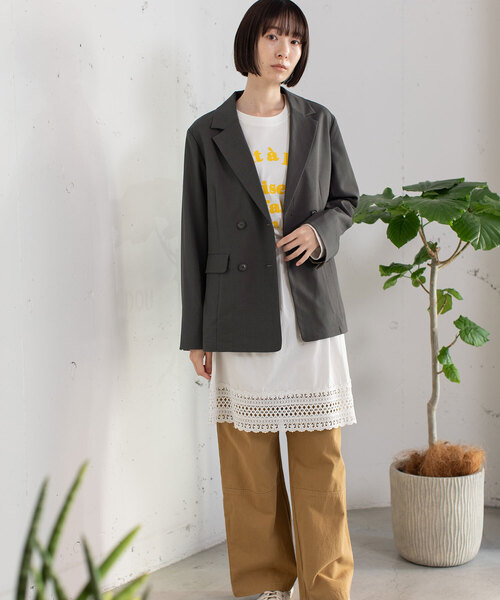 POU DOU DOU（プードゥドゥ）の「ダブルボタンテーラードジャケット（テーラードジャケット・レディース・ダークグレー/モカ/ブラック・M）」の22枚目の写真