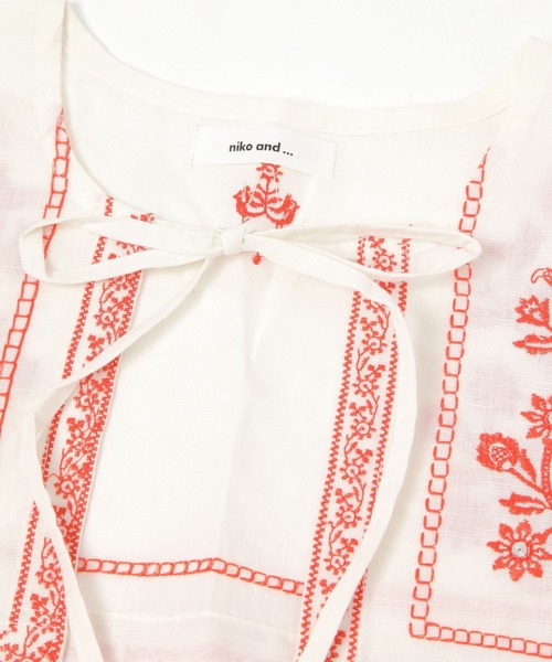 niko and...（ニコアンド）の「オリジナルリネン刺繍付け襟（付け襟・レディース・ブラック/ホワイト・0）」の10枚目の写真