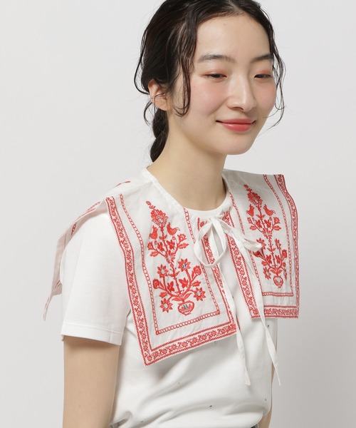 niko and...（ニコアンド）の「オリジナルリネン刺繍付け襟（付け襟・レディース・ブラック/ホワイト・0）」の18枚目の写真