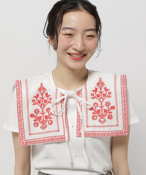 niko and...（ニコアンド）の「オリジナルリネン刺繍付け襟（付け襟・レディース・ブラック/ホワイト・0）」の17枚目の写真