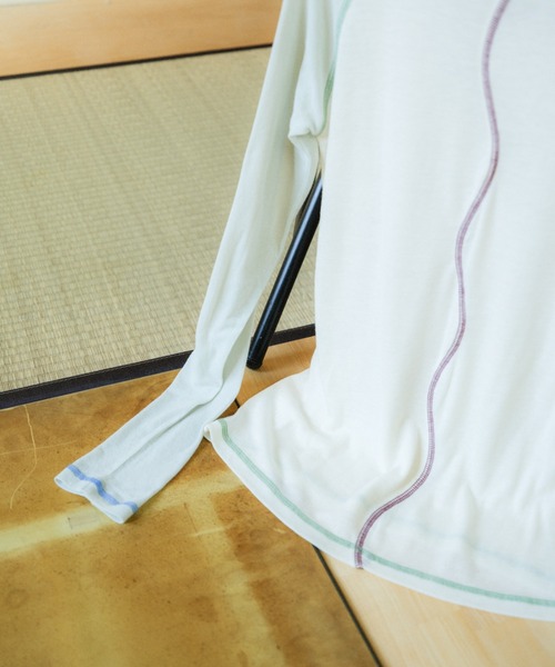 PAMM シースルーラグランロンT アイスブルー×ホワイト PAMMのシースルーラグランロンT – pamm.officialstore