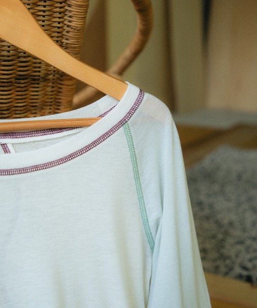 PAMM シースルーラグランロンT アイスブルー×ホワイト PAMMのシースルーラグランロンT – pamm.officialstore