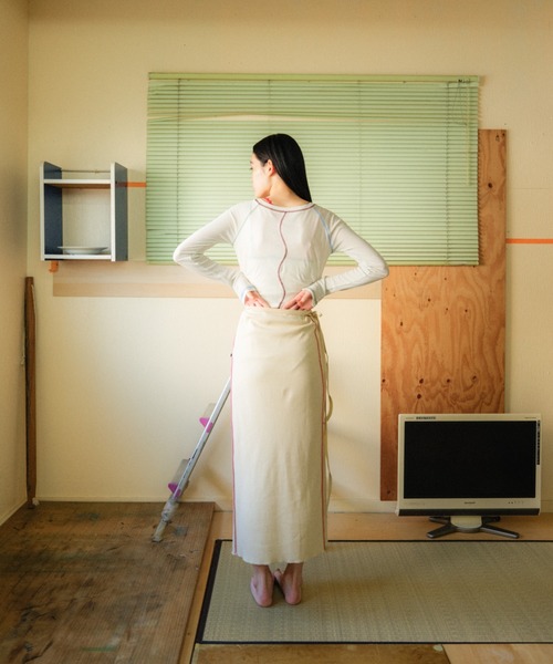 PAMM シースルーラグランロンT アイスブルー×ホワイト PAMMのシースルーラグランロンT – pamm.officialstore