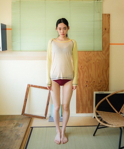 PAMM(パム)の「PAMMのシースルーラグランロンT(Tシャツ/カットソー・レディース・ネイビー/イエロー/クリアブルー・フリー)」の8枚目の写真