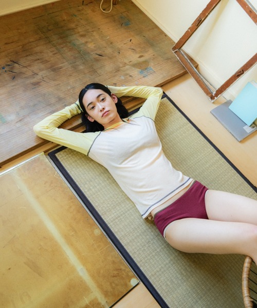 PAMM シースルーラグランロンT アイスブルー×ホワイト PAMMのシースルーラグランロンT（Tシャツ/カットソー）｜PAMM