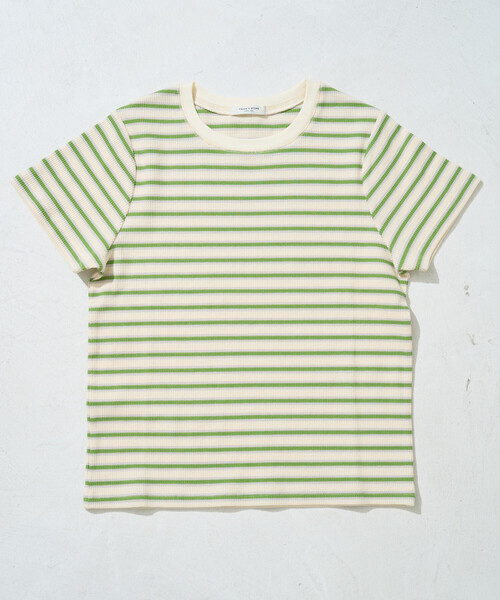 FREAK'S STORE（フリークスストア）の「※限定展開　マルチボーダｰ 半袖 TEE シャツ（Tシャツ/カットソー・レディース・ブラック/グリーン/レッド/グレー/オレンジ・ﾌﾘ-）」の14枚目の写真