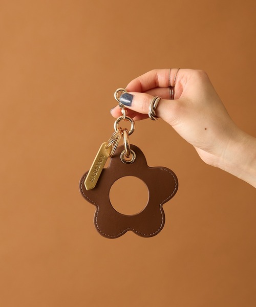 フラワー型チャーム付きキーホルダー HASHIBAMI】フラワー型チャーム&スマホハンドストラップ