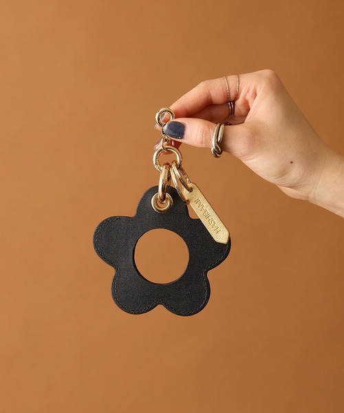 フラワー型チャーム付きキーホルダー HASHIBAMI】フラワー型チャーム&スマホハンドストラップ