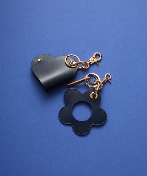 フラワー型チャーム付きキーホルダー HASHIBAMI】フラワー型チャーム&スマホハンドストラップ