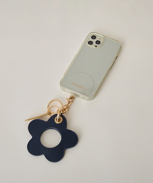HASHIBAMI】フラワー型チャーム&スマホハンドストラップ（キーホルダー