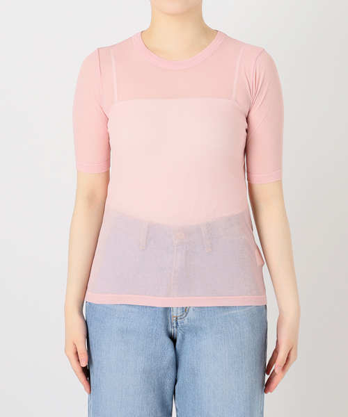 tシャツ 「追加」IENA LA BOUCLE 水撚りガスフライス半袖プルオーバー レディース 追加》IENA LA BOUCLE 水撚りガスフライス半袖プルオーバー（T