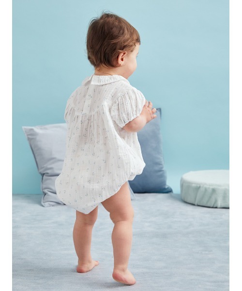 gelato pique（ジェラートピケ）の「【販路限定】【BABY】リトルフラワー柄ガーゼロンパース（ロンパース・キッズ・オフホワイト・70/80）」の3枚目の写真