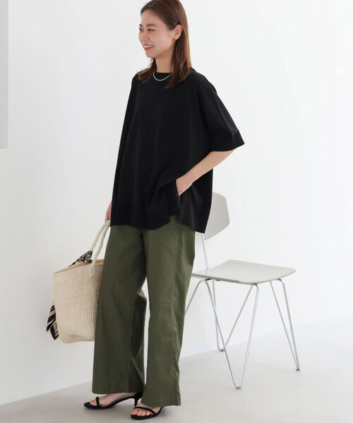 JOURNAL STANDARD relume（ジャーナルスタンダード　レリューム）の「《追加》接触冷感 / ウォッシャブルクールポンチョプルオーバー（ニット/セーター・レディース・ライトグレー/ブラック/ブルー・FREE）」の5枚目の写真