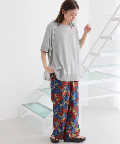 JOURNAL STANDARD relume（ジャーナルスタンダード　レリューム）の「《追加》接触冷感 / ウォッシャブルクールポンチョプルオーバー（ニット/セーター・レディース・ライトグレー/ブラック/ブルー・FREE）」の12枚目の写真