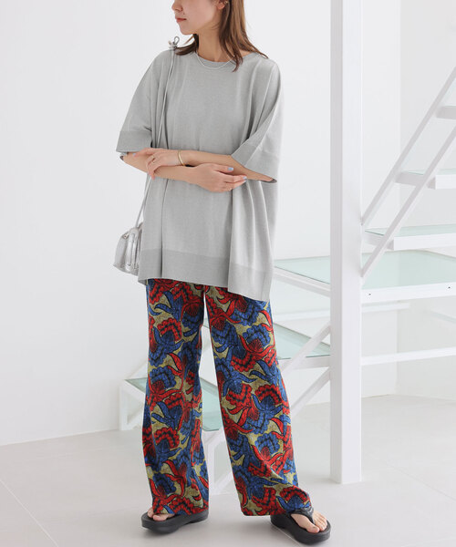 JOURNAL STANDARD relume（ジャーナルスタンダード　レリューム）の「《追加》接触冷感 / ウォッシャブルクールポンチョプルオーバー（ニット/セーター・レディース・ライトグレー/ブラック/ブルー・FREE）」の13枚目の写真