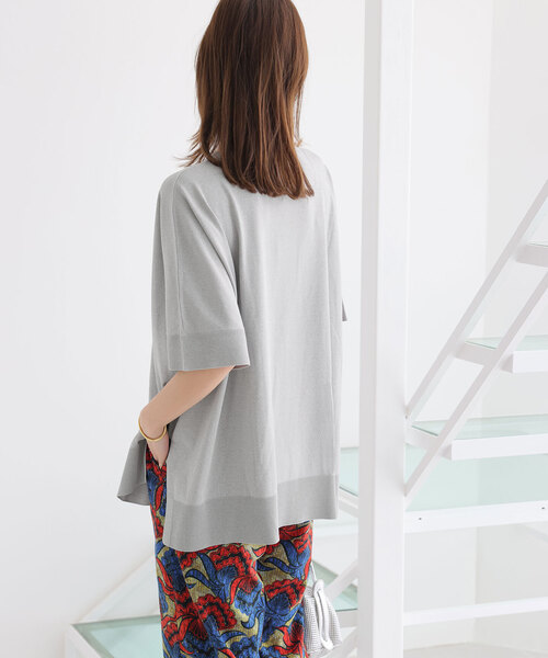 JOURNAL STANDARD relume（ジャーナルスタンダード　レリューム）の「《追加》接触冷感 / ウォッシャブルクールポンチョプルオーバー（ニット/セーター・レディース・ライトグレー/ブラック/ブルー・FREE）」の18枚目の写真