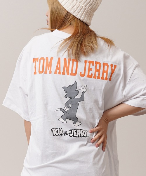 Tom&Jerry(トムアンドジェリー)の「【トムとジェリー】アソートデザイン Tシャツ / TOM&JERRY S/S Tee(Tシャツ/カットソー・レディース・ホワイト系2/ネイビー系2/グリーン系1/ホワイト系1/ブラック系4/グリーン系3/ホワイト系3/ホワイト系4/ブラック系1/ネイビー系4/グレー系3/グレー系2・L/M)」の4枚目の写真