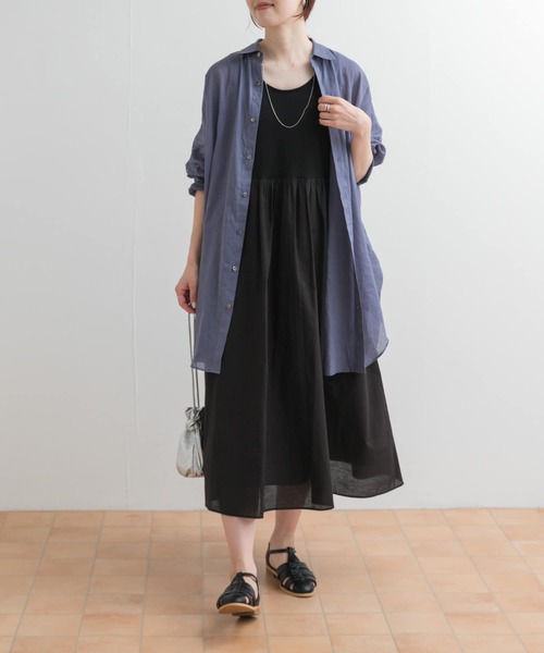 URBAN RESEARCH DOORS（アーバンリサーチドアーズ）の「2WAYタンクトップレイヤードワンピース（ワンピース・レディース・ブラック/オフホワイト・MEDIUM）」の7枚目の写真