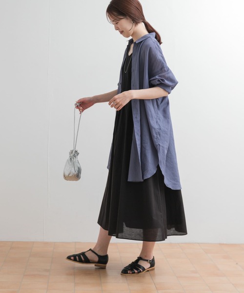 URBAN RESEARCH DOORS（アーバンリサーチドアーズ）の「2WAYタンクトップレイヤードワンピース（ワンピース・レディース・ブラック/オフホワイト・MEDIUM）」の11枚目の写真