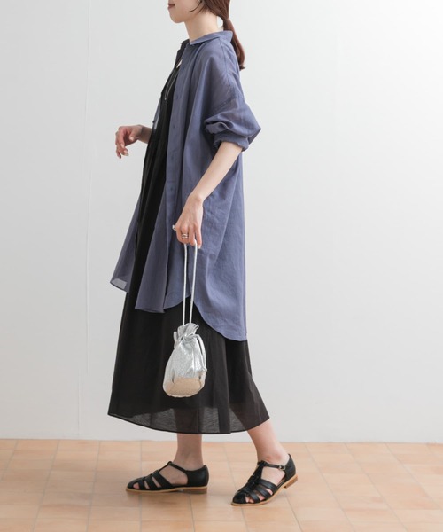 URBAN RESEARCH DOORS（アーバンリサーチドアーズ）の「2WAYタンクトップレイヤードワンピース（ワンピース・レディース・ブラック/オフホワイト・MEDIUM）」の12枚目の写真