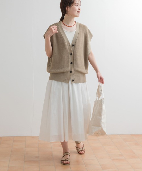 URBAN RESEARCH DOORS（アーバンリサーチドアーズ）の「2WAYタンクトップレイヤードワンピース（ワンピース・レディース・ブラック/オフホワイト・MEDIUM）」の21枚目の写真