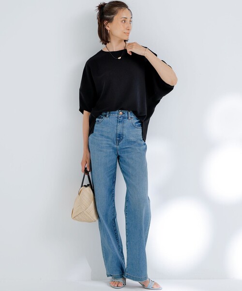 23区(ニジュウサンク)の「【吸水速乾/UVカット/接触冷感】ストレッチジョーゼット ランタンスリーブ カットソー(Tシャツ/カットソー・レディース・ネイビー系/ベージュ系/ダークグリーン系/ブラック系・38)」の17枚目の写真