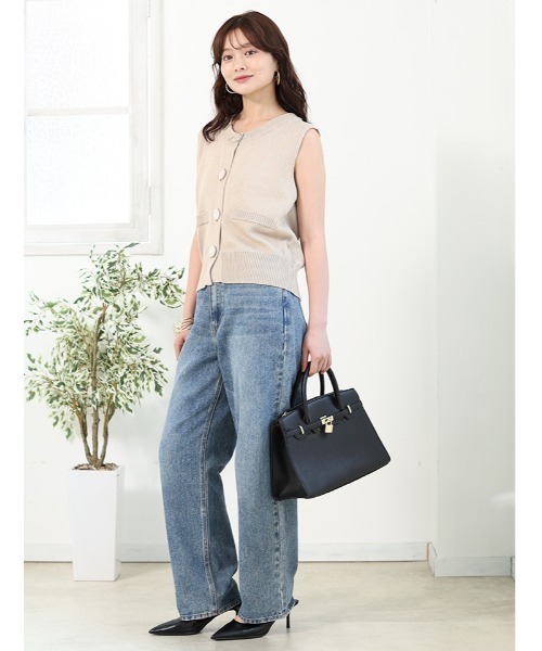 【関税込み】MSGM ベージュ ボタン ベスト cestmignon_mauセレクト】リネンタッチボタンデザインニット
