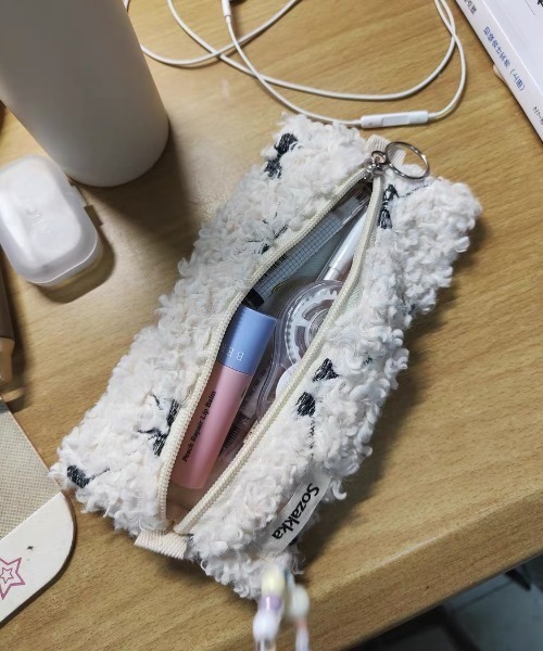 E&C closet…(イーアンドシークローゼット)の「ボアリボン刺繍ペンケース(ポーチ・レディース・アイボリー・FREE)」の17枚目の写真