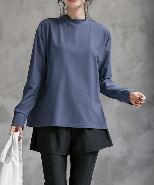 TeddyShop(テディショップ)の「【紫外線カット99.9%】レディース水着 水陸両用で紫外線も体型もカバーできる。2WAY長袖プチハイネックパッド付きラッシュガード+レギンス+ショーツ 3点セット(水着・レディース・ブルー系その他/グリーン/モカ/ベージュ・LL/S/M/L)」の12枚目の写真