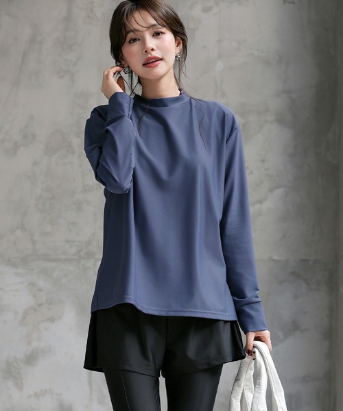 TeddyShop(テディショップ)の「【紫外線カット99.9%】レディース水着 水陸両用で紫外線も体型もカバーできる。2WAY長袖プチハイネックパッド付きラッシュガード+レギンス+ショーツ 3点セット(水着・レディース・ブルー系その他/グリーン/モカ/ベージュ・LL/S/M/L)」の15枚目の写真