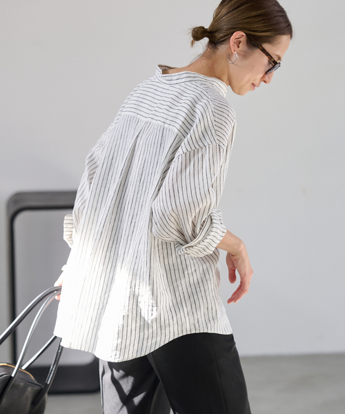 ≪追加≫フレンチリネンバンドカラーシャツ2（シャツ/ブラウス