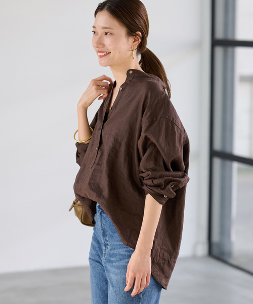 ≪追加≫フレンチリネンバンドカラーシャツ2（シャツ/ブラウス