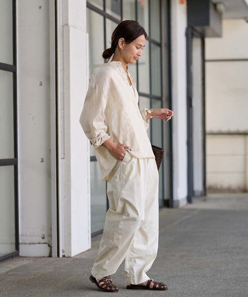 FRAMeWORK ライトフレンチリネンシャツ ≪追加≫フレンチリネンバンドカラーシャツ2（シャツ/ブラウス