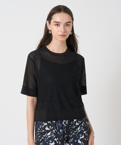 ANAYI（アナイ）の「ラッセルメッシュ プルオーバー（Tシャツ/カットソー・レディース・ホワイト/ブラック・36/38）」の2枚目の写真