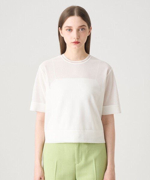 ANAYI（アナイ）の「ラッセルメッシュ プルオーバー（Tシャツ/カットソー・レディース・ホワイト/ブラック・36/38）」の3枚目の写真