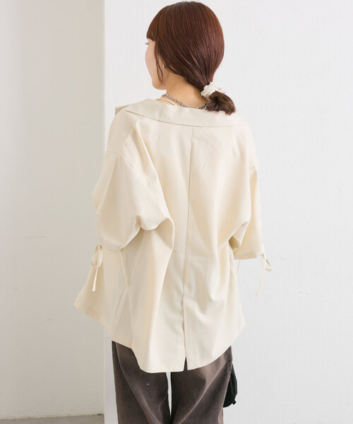 【超美品】W closet ダブルクローゼット七分袖シャツジャケットバックリボン w closet（ダブルクローゼット）の「刺繍バックリボンビッグ