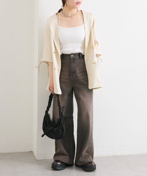 w closet 袖リボンBIG テーラードジャケット 袖リボンBIGテーラードジャケット | w closet(ダブル