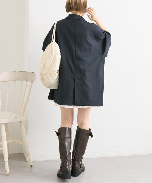 【超美品】W closet ダブルクローゼット七分袖シャツジャケットバックリボン w closet（ダブルクローゼット）の「刺繍バックリボンビッグ