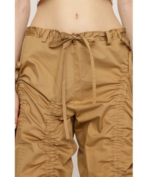 スラックス パンツ 「ドローストリング」変形ハーフパンツ レディース セール】DRAWSTRING HALF PT ドローストリング ハーフ パンツ
